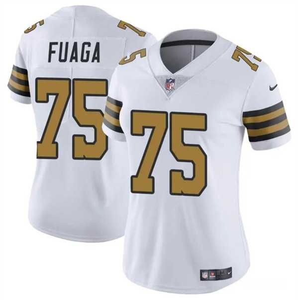 Womens New Orleans Saints #75 Taliese Fuaga White 2024 Draft Color Rush Stitched Game Jersey Dzhi->women nfl jersey->Women Jersey